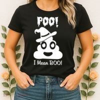 Poo I Mean Boo Halloween Quote Women's T-Shirt thumb 2