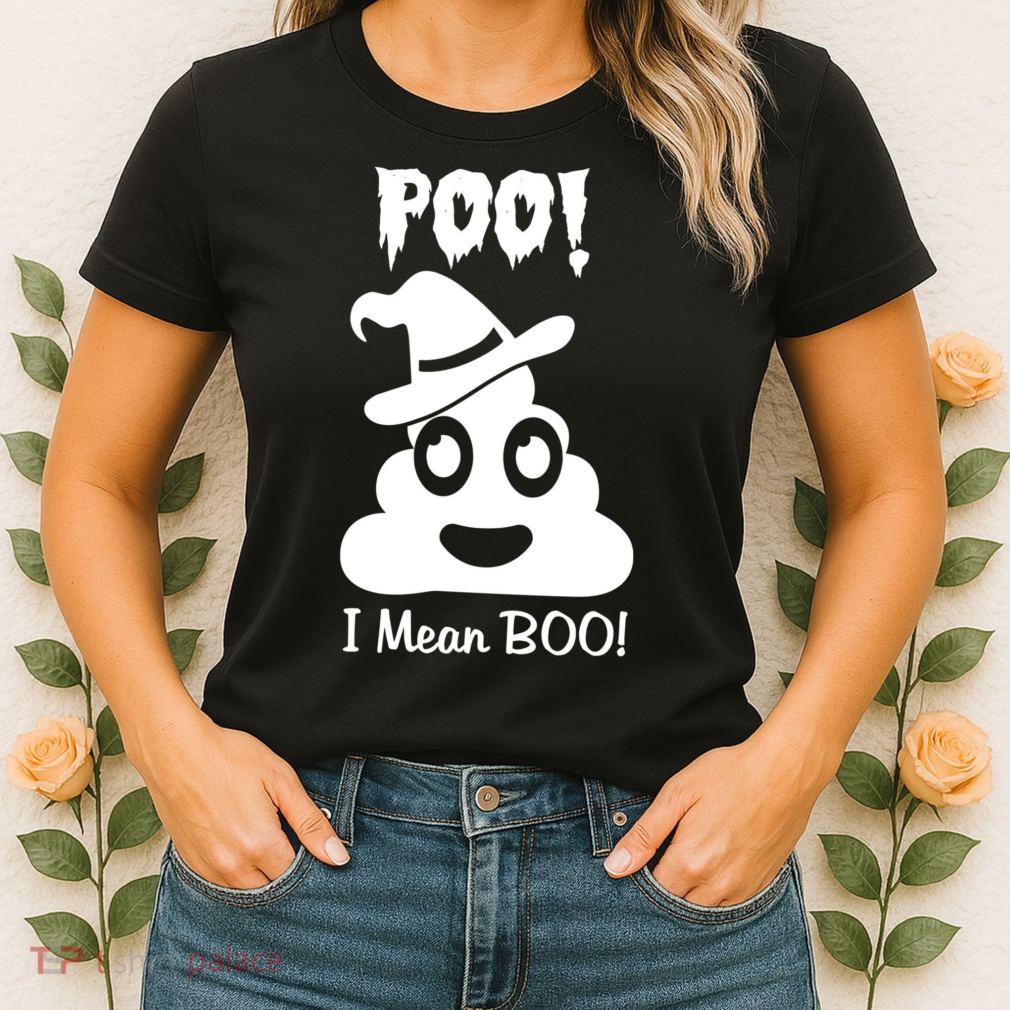 Poo I Mean Boo Halloween Quote Women's T-Shirt