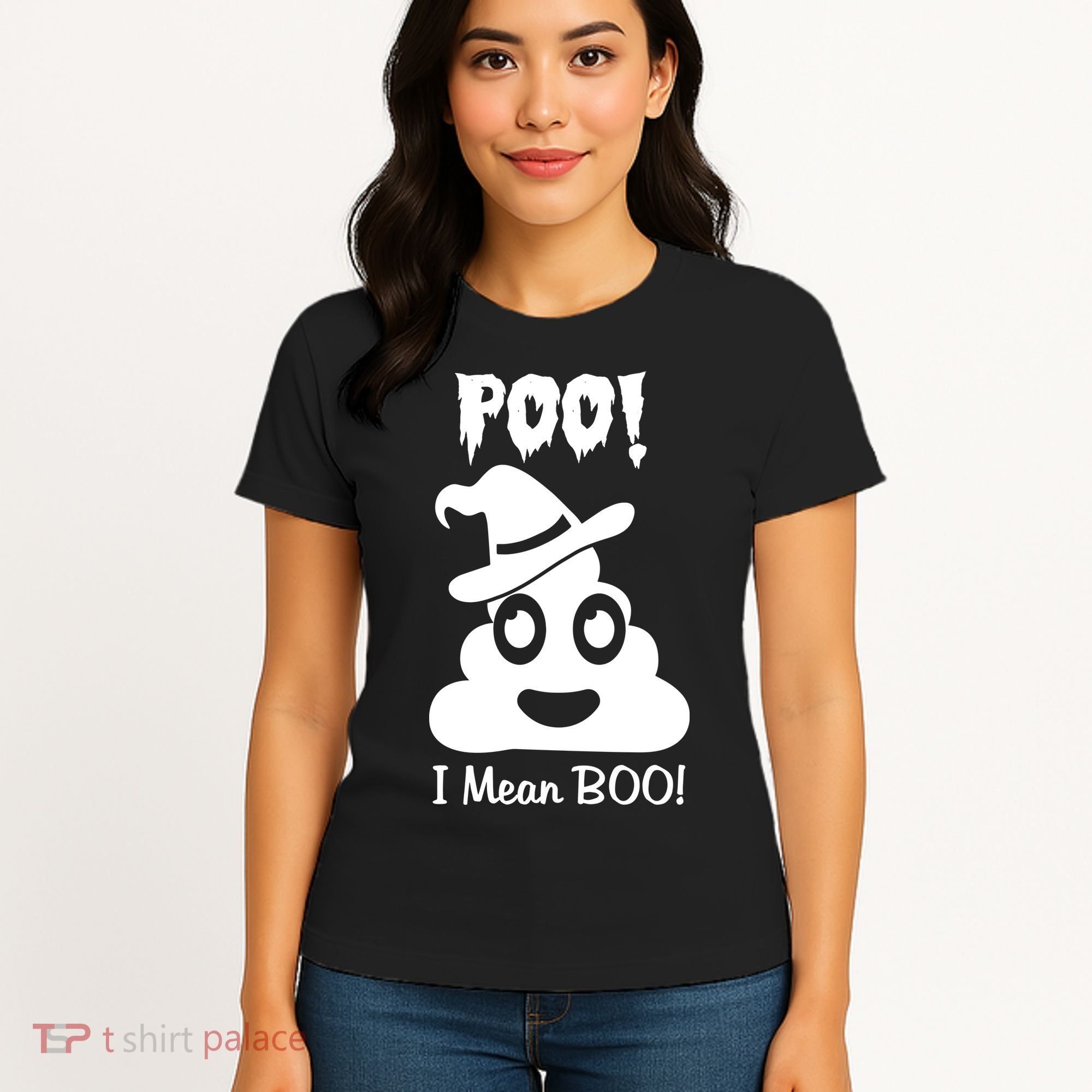 Poo I Mean Boo Halloween Quote Women's T-Shirt
