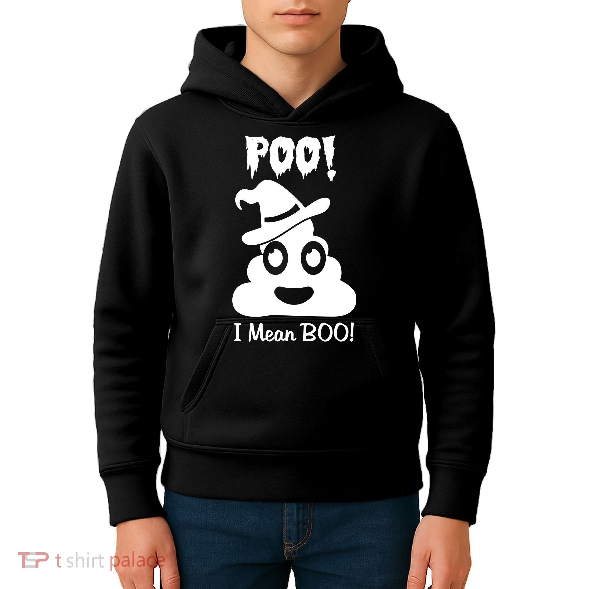 Poo I Mean Boo Halloween Quote Kids Hoodie