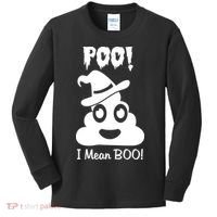Poo I Mean Boo Halloween Quote Kids Long Sleeve Shirt thumb 0
