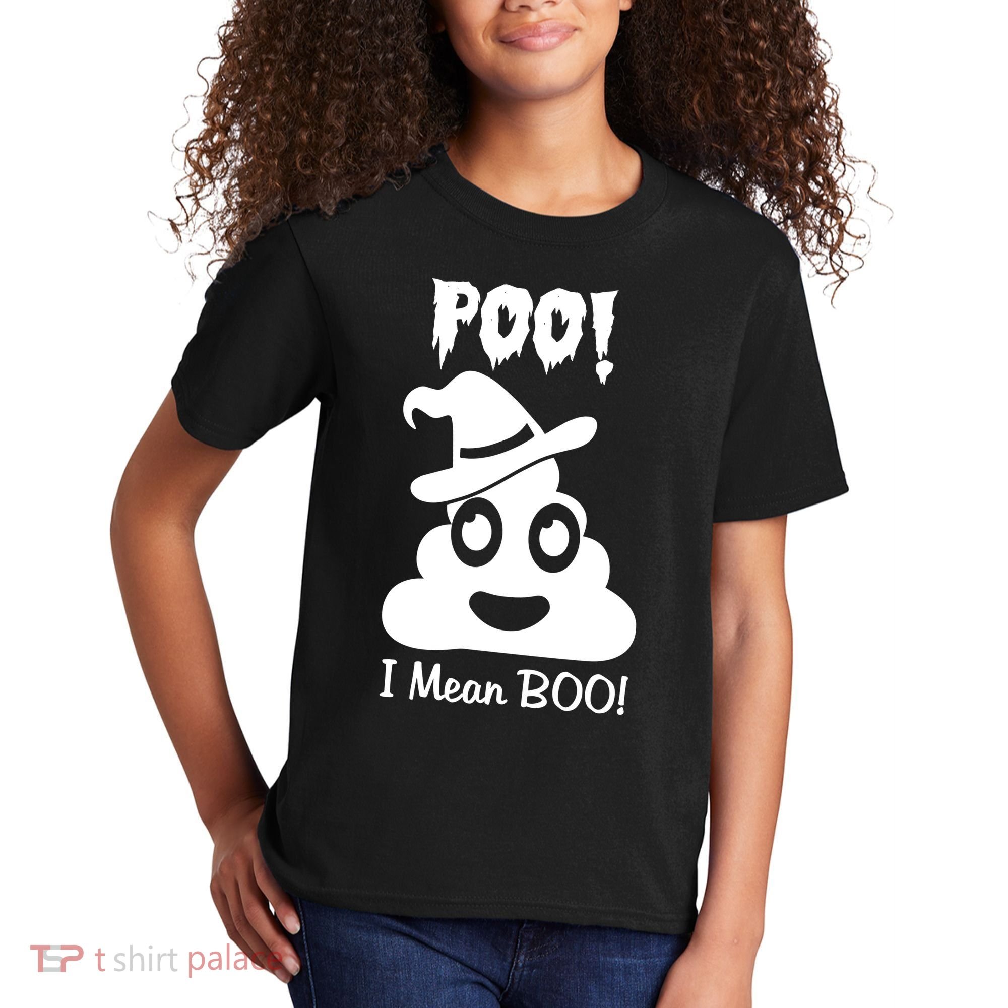 Poo I Mean Boo Halloween Quote Kids T-Shirt
