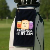 Preschool Is My Jam Back To School Funny Golf Towel thumb 2