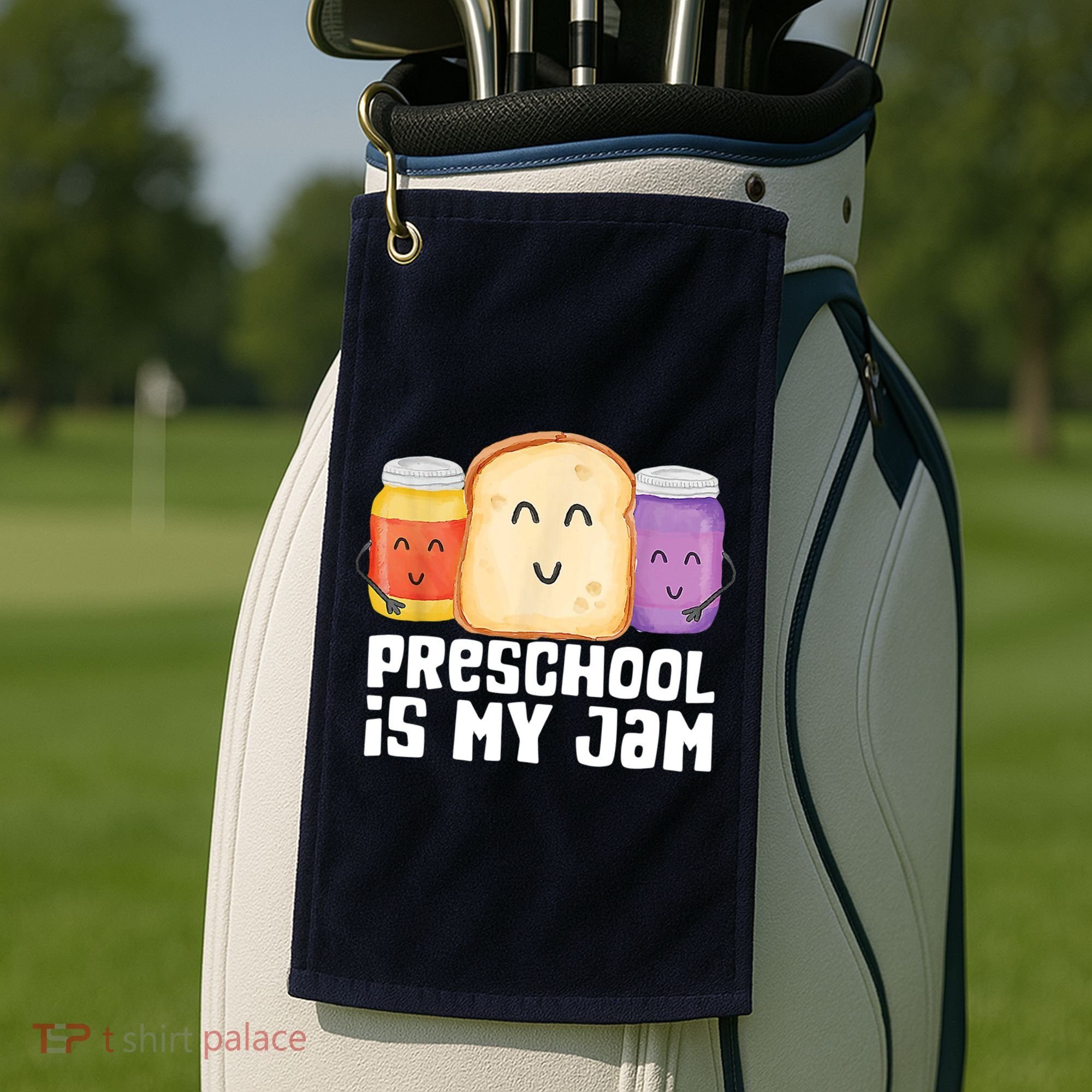 Preschool Is My Jam Back To School Funny Golf Towel