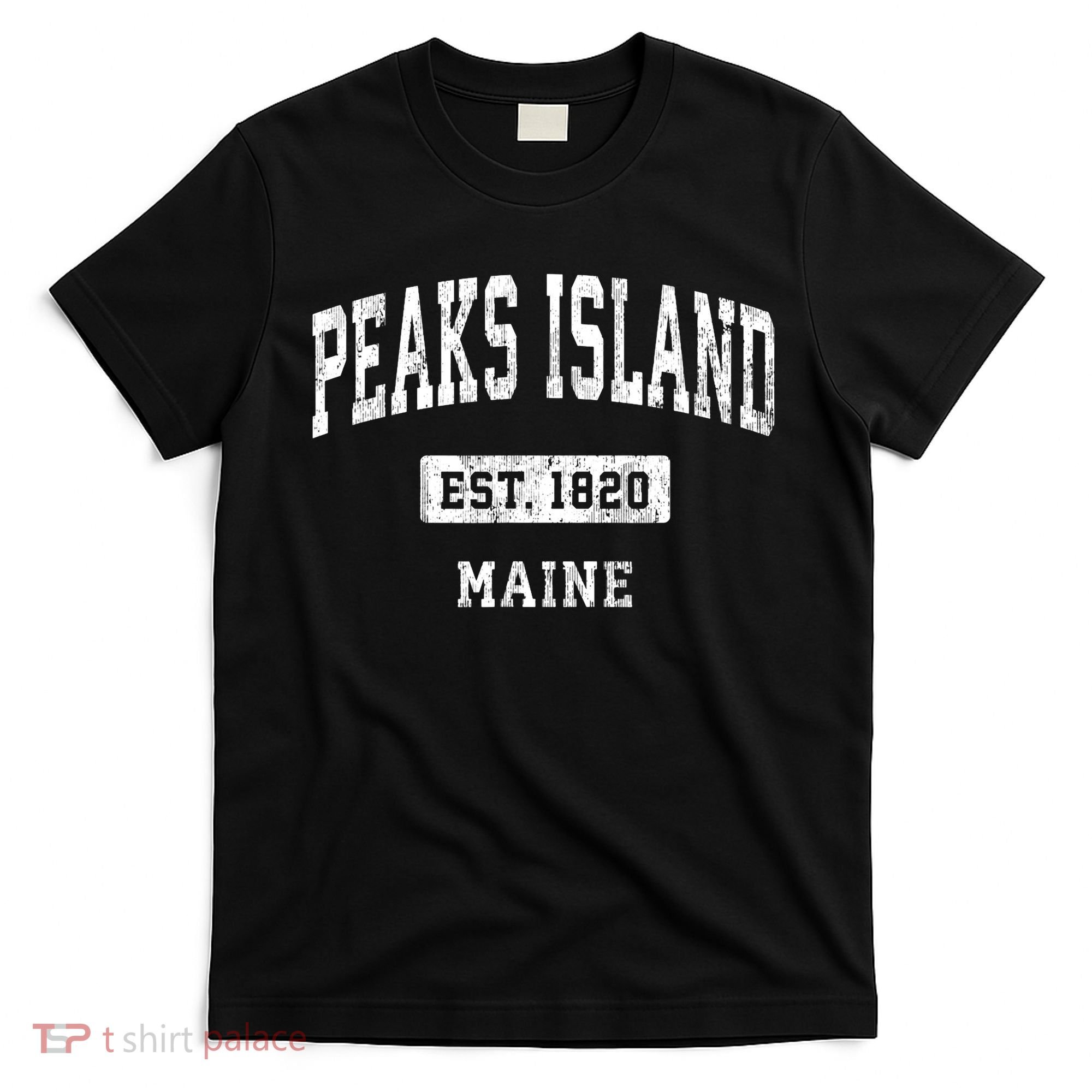 Peaks Island Maine Me Vintage Sports Established T-Shirt