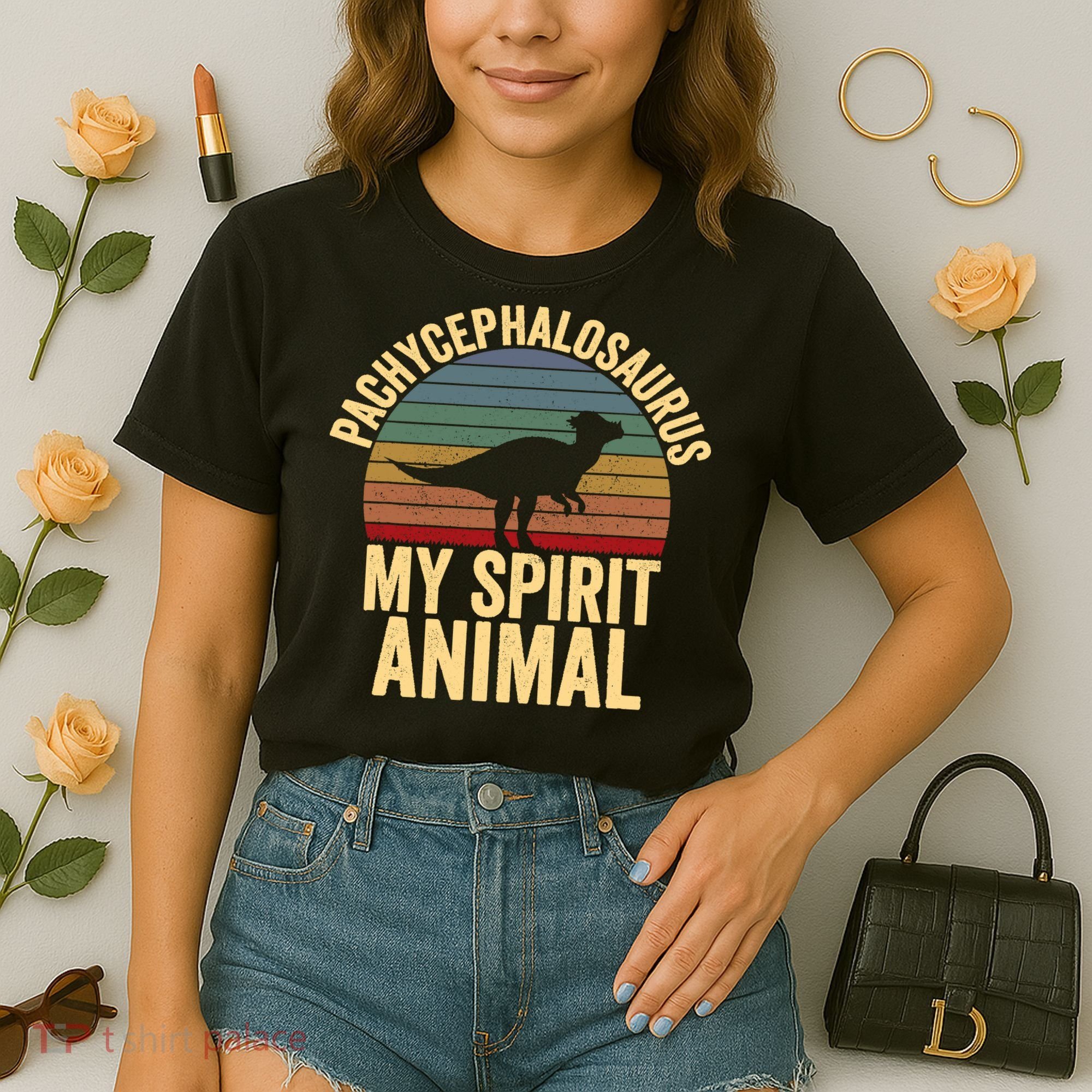 Pachycephalosaurus Is My Spirit Animal Dinosaur Lover Comfort Colors Boxy T-Shirt