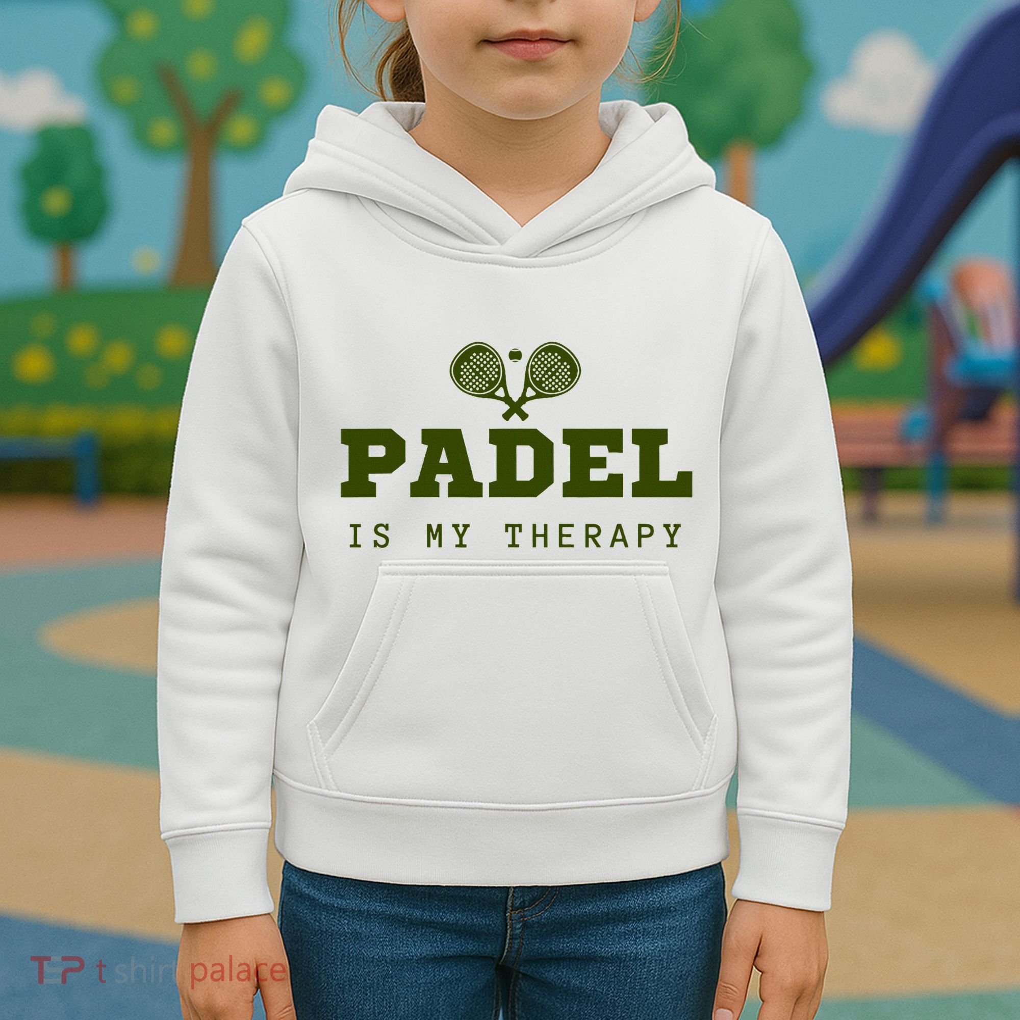 Padel Is My Therapy Kids Hoodie
