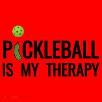Pickleball Is My Therapy Funny Pickleball Players Gift Santa Hat thumb 1