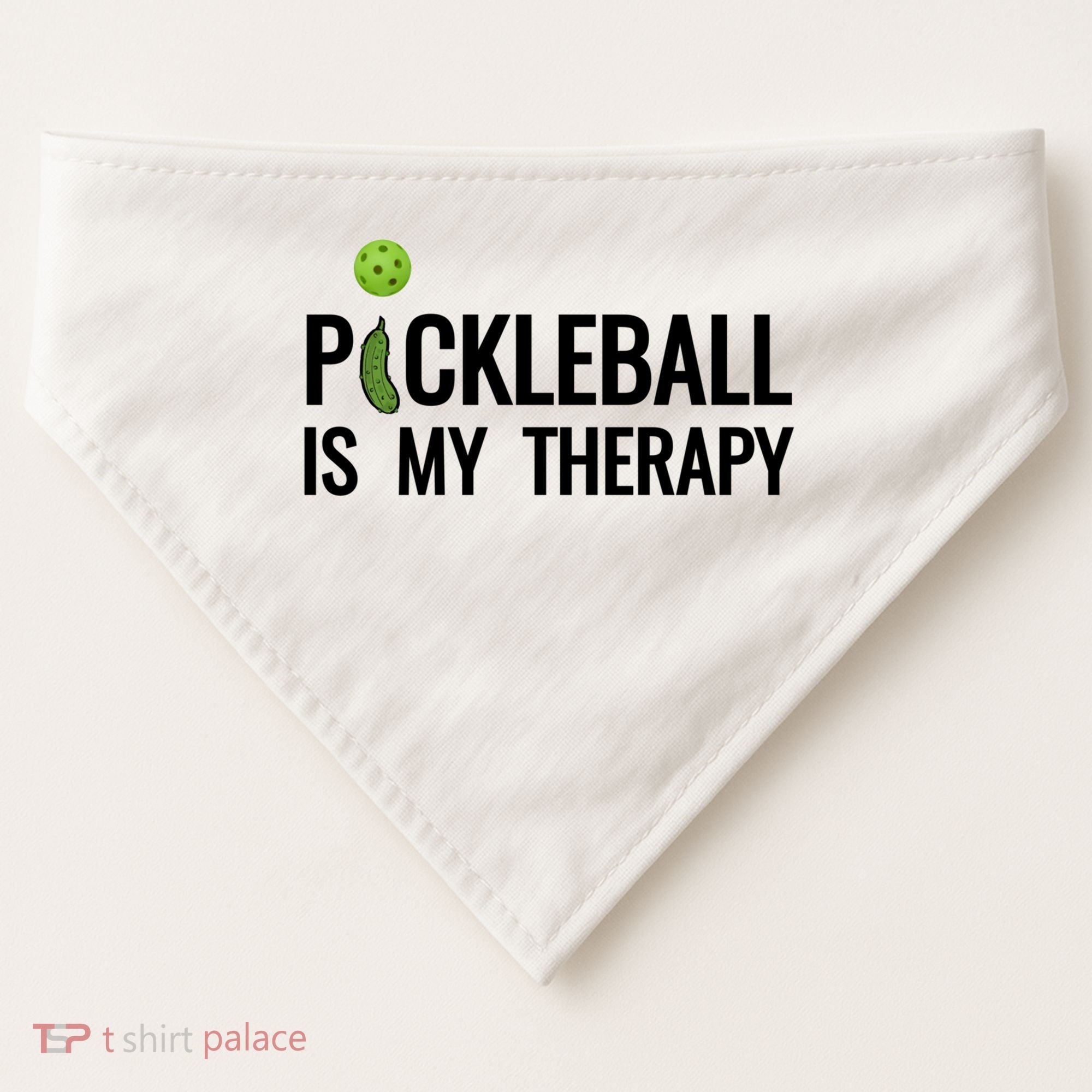Pickleball Is My Therapy Funny Pickleball Players Gift USA-Made Doggie Bandana