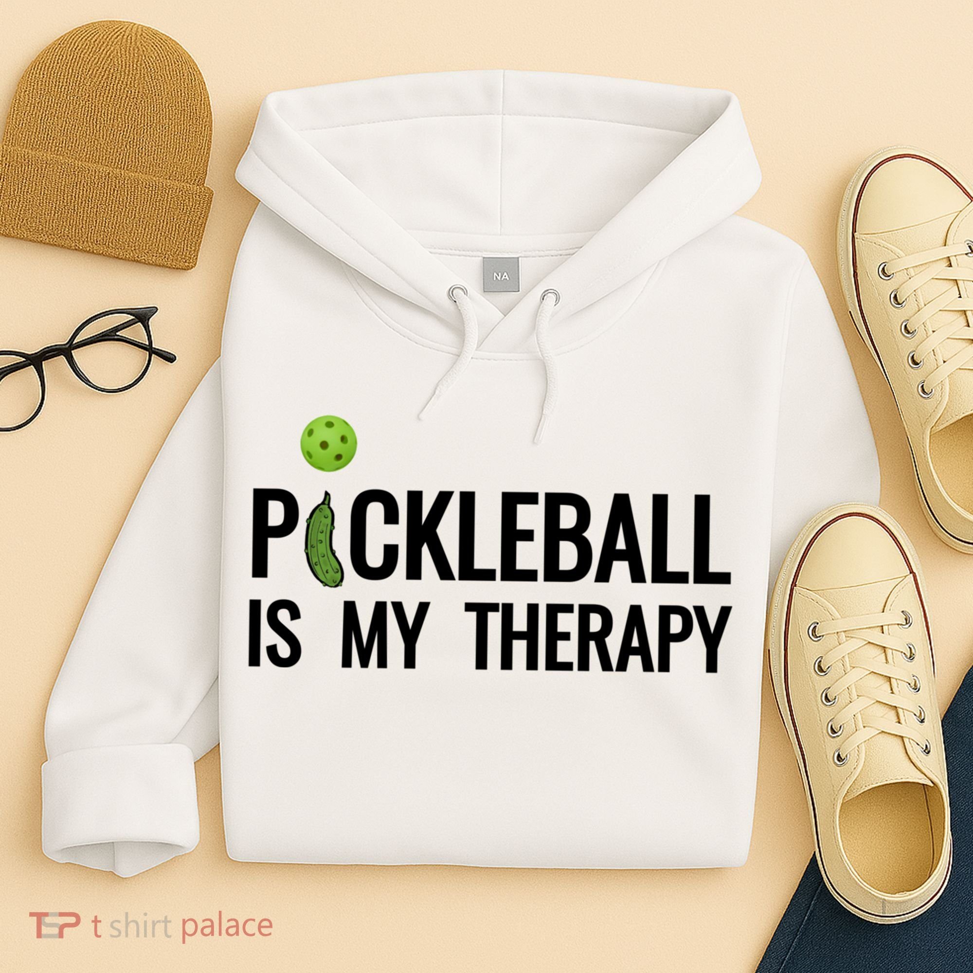 Pickleball Is My Therapy Funny Pickleball Players Gift Hoodie