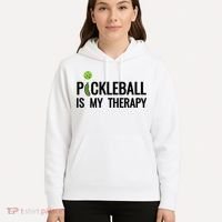 Pickleball Is My Therapy Funny Pickleball Players Gift Hoodie thumb 5