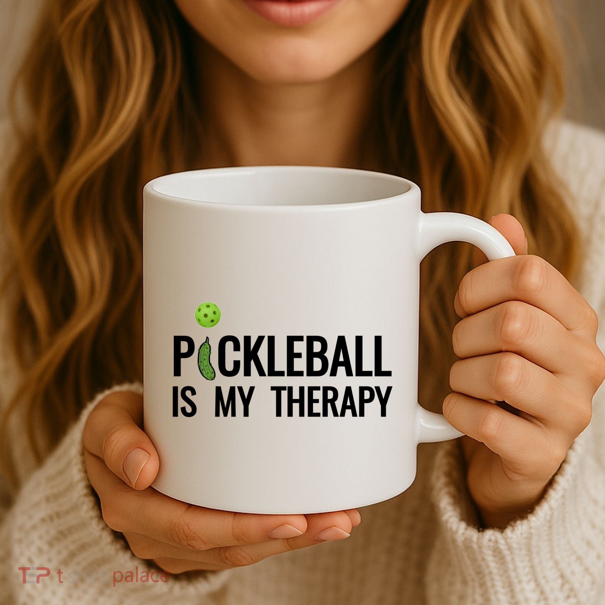 Pickleball Is My Therapy Funny Pickleball Players Gift Coffee Mug