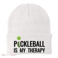 Pickleball Is My Therapy Funny Pickleball Players Gift Beanie thumb 0
