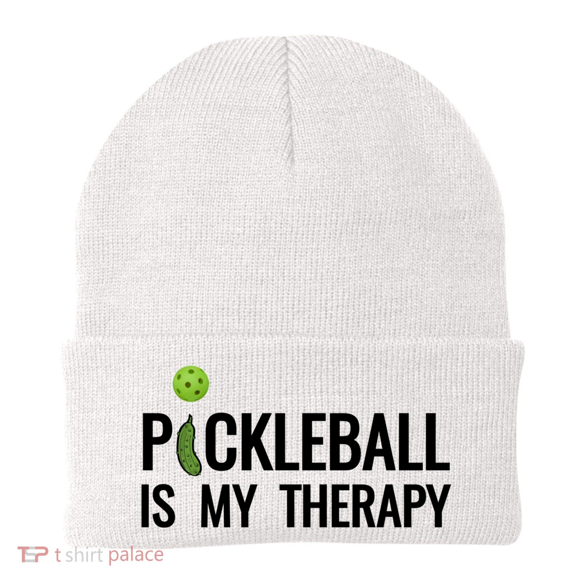 Pickleball Is My Therapy Funny Pickleball Players Gift Beanie
