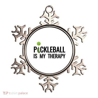 Pickleball Is My Therapy Funny Pickleball Players Gift Ornament