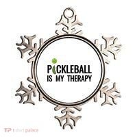 Pickleball Is My Therapy Funny Pickleball Players Gift Ornament thumb 0