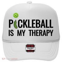 Pickleball Is My Therapy Funny Pickleball Players Gift Hat thumb 0