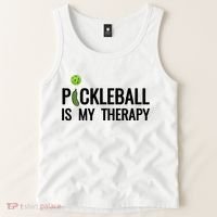 Pickleball Is My Therapy Funny Pickleball Players Gift Tank Top thumb 2