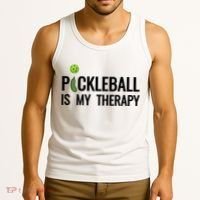 Pickleball Is My Therapy Funny Pickleball Players Gift Tank Top thumb 3