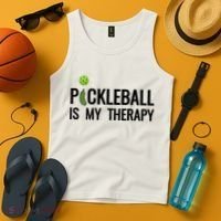 Pickleball Is My Therapy Funny Pickleball Players Gift Tank Top thumb 4