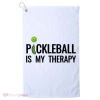 Pickleball Is My Therapy Funny Pickleball Players Gift Golf Towel thumb 0