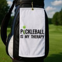 Pickleball Is My Therapy Funny Pickleball Players Gift Golf Towel thumb 2