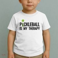 Pickleball Is My Therapy Funny Pickleball Players Gift Toddler T-Shirt thumb 2