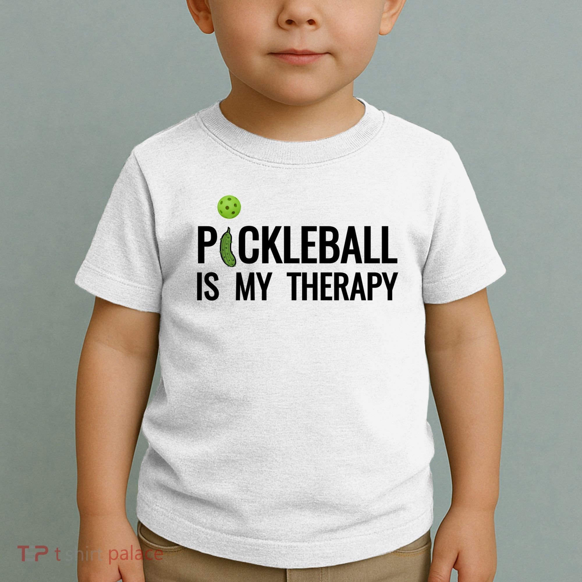 Pickleball Is My Therapy Funny Pickleball Players Gift Toddler T-Shirt