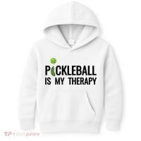 Pickleball Is My Therapy Funny Pickleball Players Gift Kids Hoodie thumb 0