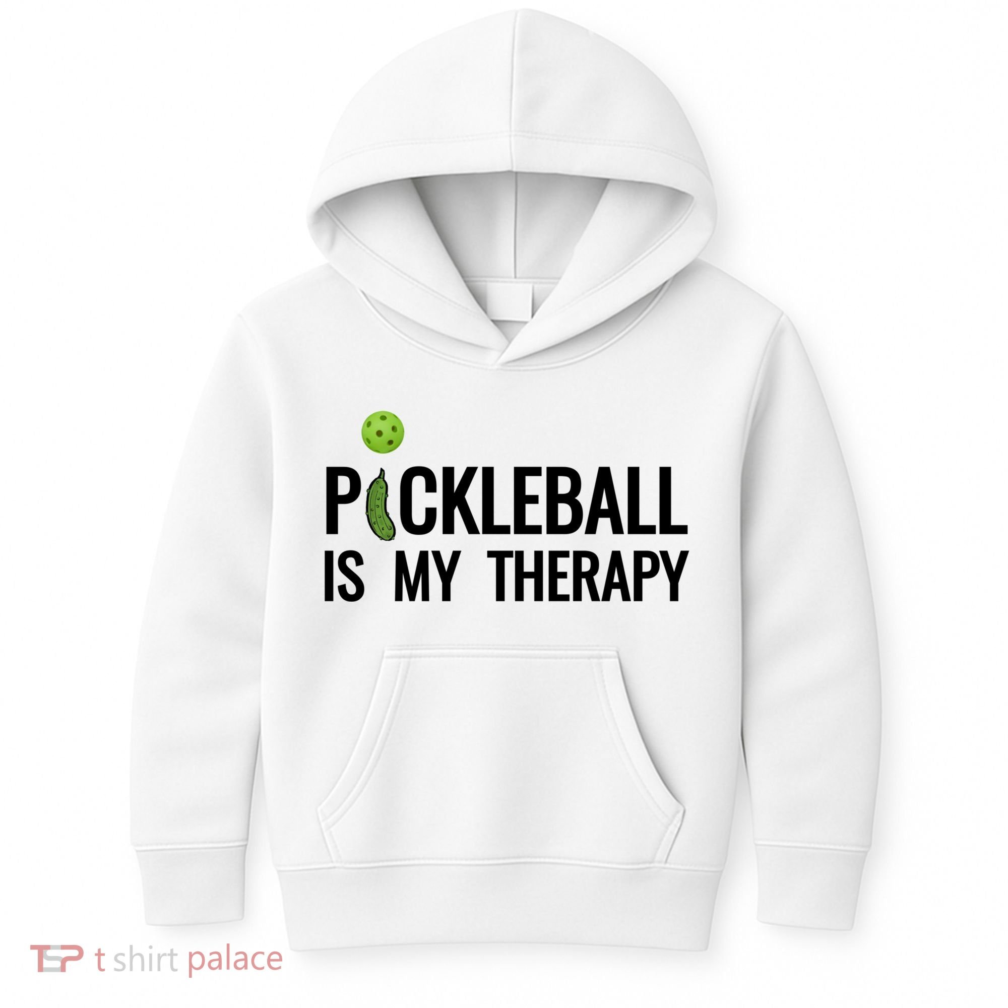 Pickleball Is My Therapy Funny Pickleball Players Gift Kids Hoodie