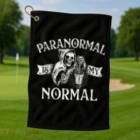 Paranormal Is My Normal Phantom Ghost Hunting Halloween Golf Towel thumb 1