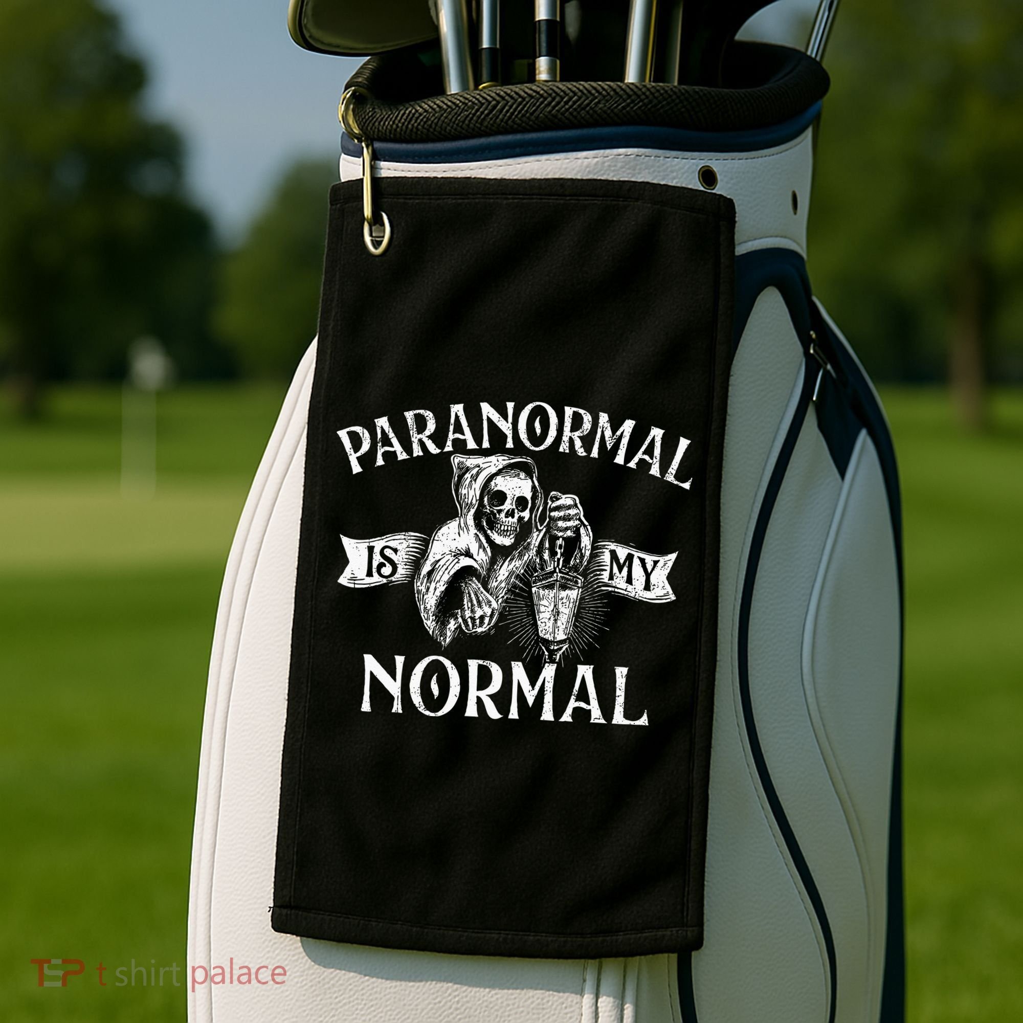 Paranormal Is My Normal Phantom Ghost Hunting Halloween Golf Towel
