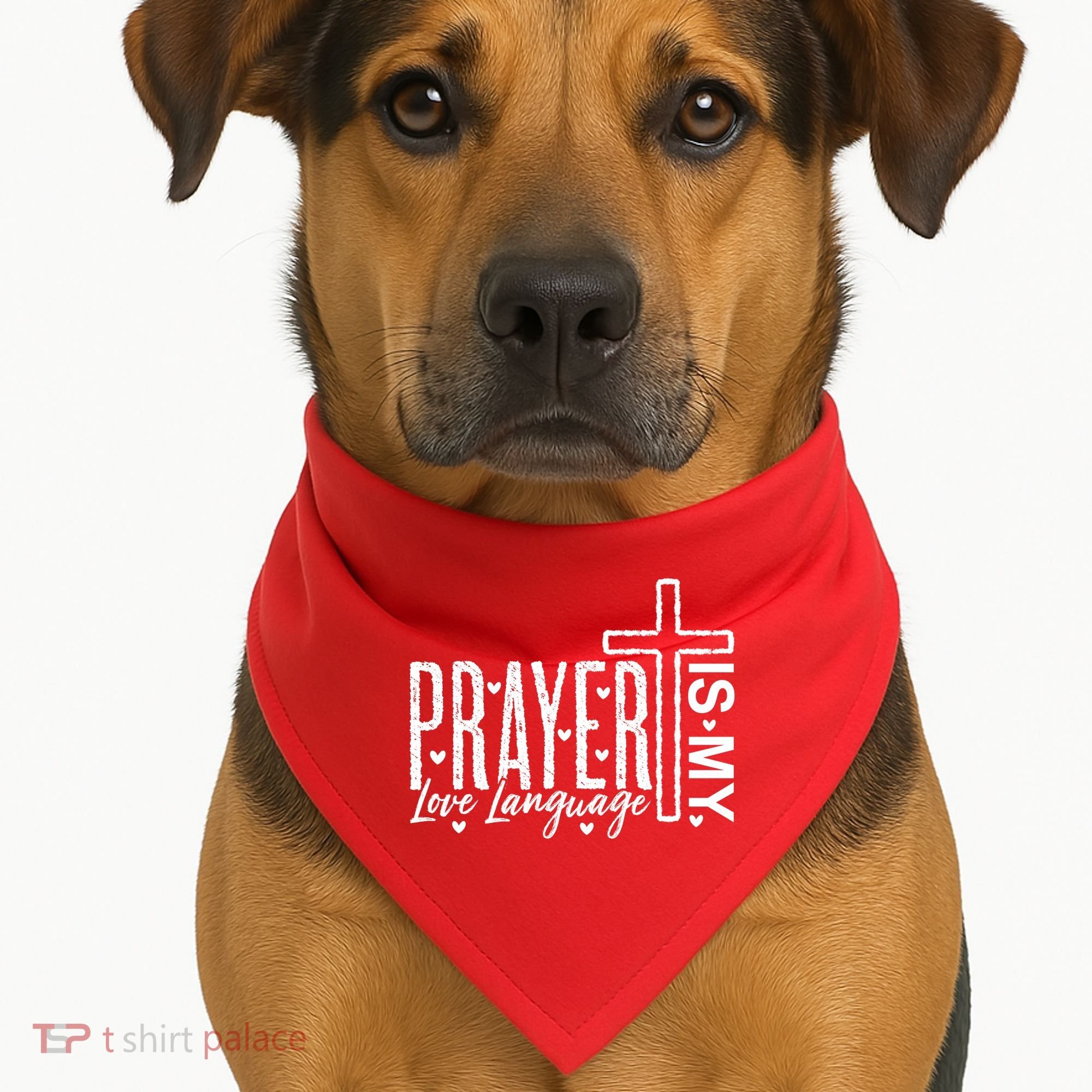 Prayer Is My Love Language Christian Quote USA-Made Doggie Bandana