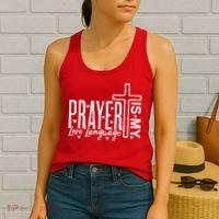 Prayer Is My Love Language Christian Quote Women's Tank Top thumb 2