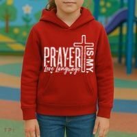 Prayer Is My Love Language Christian Quote Kids Hoodie thumb 3