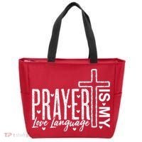 Prayer Is My Love Language Christian Quote Tote Bag thumb 0