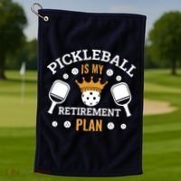 Pickleball Is My Retirement Plan Golf Towel thumb 1