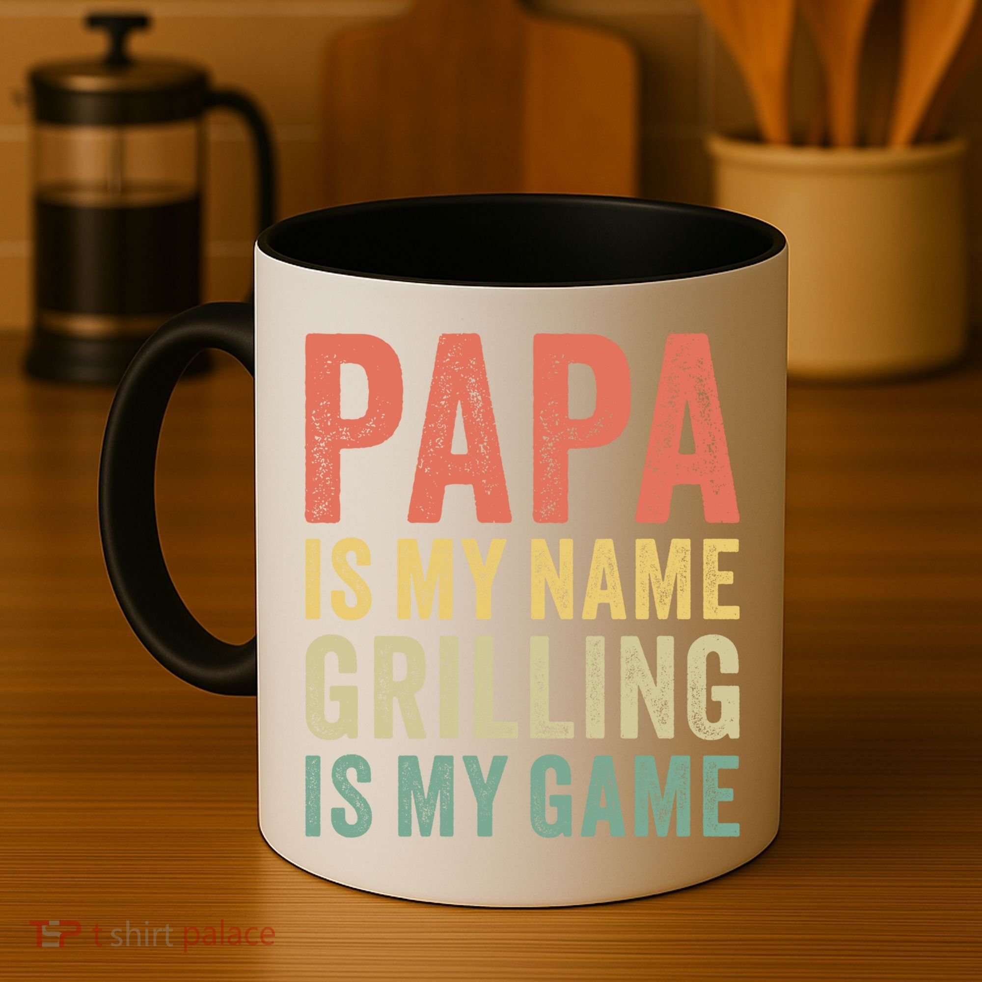 Papa Is My Name Grilling Is My Game Bbq Dad Father's Day Gift Coffee Mug