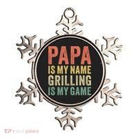 Papa Is My Name Grilling Is My Game Bbq Dad Father's Day Gift Ornament thumb 0