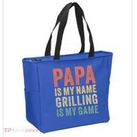 Papa Is My Name Grilling Is My Game Bbq Dad Father's Day Gift Tote Bag thumb 2