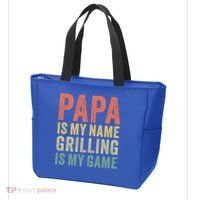 Papa Is My Name Grilling Is My Game Bbq Dad Father's Day Gift Tote Bag thumb 3