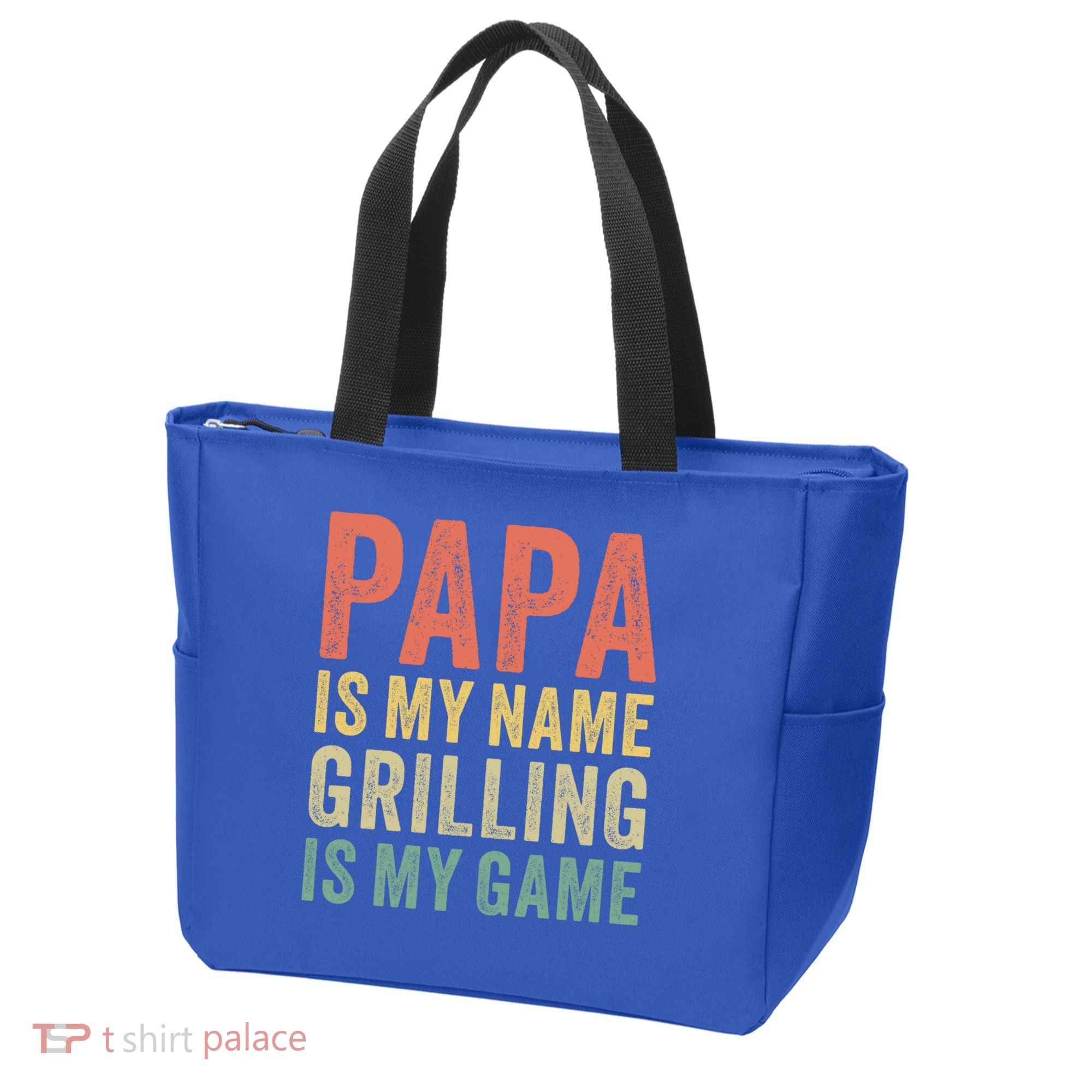Papa Is My Name Grilling Is My Game Bbq Dad Father's Day Gift Tote Bag