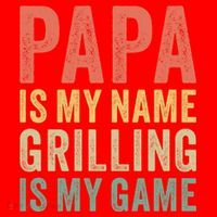 Papa Is My Name Grilling Is My Game Bbq Dad Father's Day Gift Santa Hat thumb 1