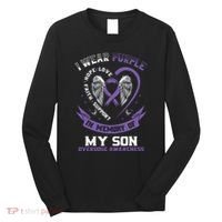 Purple In Memory Of My Son Drug Overdose Awareness Ribbon Long Sleeve Shirt thumb 0
