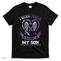 Purple In Memory Of My Son Drug Overdose Awareness Ribbon T-Shirt thumb 0