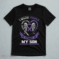 Purple In Memory Of My Son Drug Overdose Awareness Ribbon T-Shirt thumb 5
