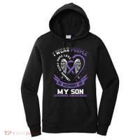 Purple In Memory Of My Son Drug Overdose Awareness Ribbon Women's Hoodie thumb 0