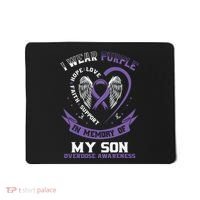 Purple In Memory Of My Son Drug Overdose Awareness Ribbon Mousepad thumb 0