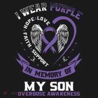 Purple In Memory Of My Son Drug Overdose Awareness Ribbon Mousepad thumb 1