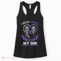 Purple In Memory Of My Son Drug Overdose Awareness Ribbon Women's Tank Top thumb 0